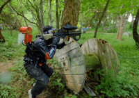 Player In Woodsball Field