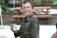 Guest eating cupcake